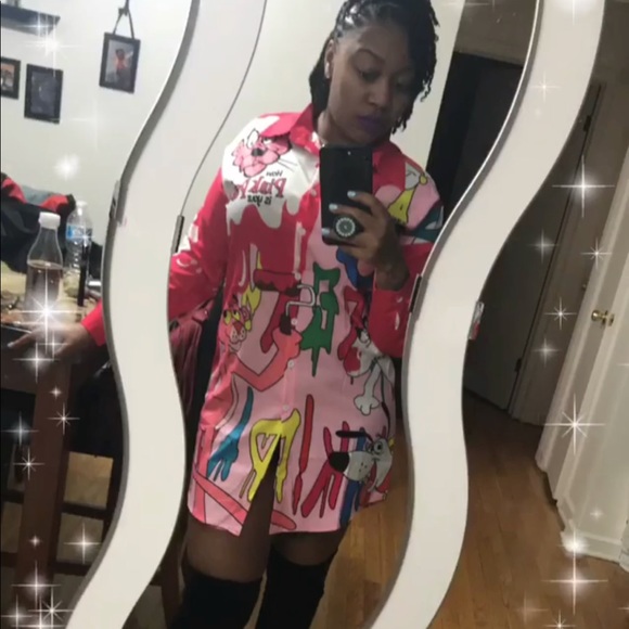 pink panther shirt dress